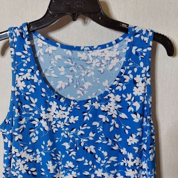 Draper James Sleeveless blue/ white floral with ruffled hem - Picture 2 of 8